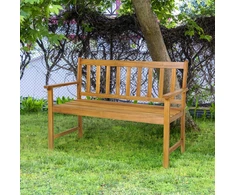 Koduva Lauko suolas 2 asmenims su atlošu, akacijos mediena, natūrali, 122 x 56 x 86 cm