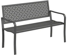 Koduva Lauko suoliukas 2 vietų, plienas, tamsiai pilkas, 127 x 61 x 85 cm