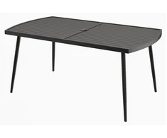 Koduva Lauko valgomojo stalas, metalas, juodas, 160 x 90 x 74 cm, anga skėčiui 4 cm