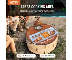 VEVOR Laužo grotelių grotelės, apvalios, juodos, plieninės, Ø 76 cm