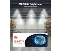 VEVOR LED aukštų patalpų šviestuvai, 20 vnt., 150 W, 5000 K, 21000 lm, juodi, 30 x 30 x 8 cm