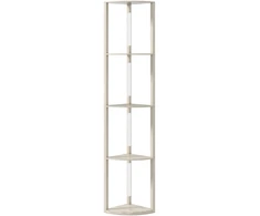 Aosom LED grindinė lempa su lentynomis, 4 lentynos, 41 x 29,5 x 163,5 cm, ąžuolo spalvos