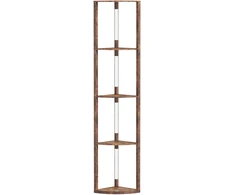 Koduva LED grindų lempa su lentynomis, 3 šviesumo lygiai, rustikinė ruda, 41 x 29,5 x 163,5 cm
