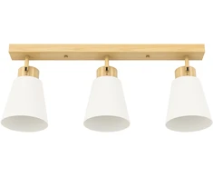 Koduva LED lubinis šviestuvas, 40 W, natūralaus medžio ir kreminės spalvos, 55 x 13 x 20 cm