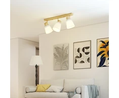 Koduva LED lubinis šviestuvas, 40 W, natūralaus medžio ir kreminės spalvos, 55 x 13 x 20 cm