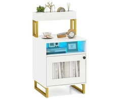 Koduva LED naktinis staliukas baltas spalvos 45x40x80 cm