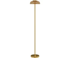 Koduva LED pastatoma lempa svetainei, 3000 K šviesa, pedalo jungiklis, 25 x 25 x 134 cm, žalvario spalvos