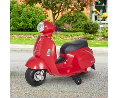 Aosom Licencijuotas vaikiškas elektrinis motociklas VESPA, raudonas, 66,5 x 38 x 52 cm