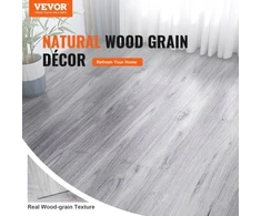Koduva Lipnios vinilinės grindų plytelės VEVOR DW5056, 20 vnt., šviesiai pilko medžio rašto, 91 x 15 cm