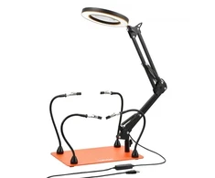 Koduva Litavimo pagalbinė stotelė VEVOR LFS0203 su 4 lanksčiomis rankomis, 3X LED didinamąja lempa, 8 W