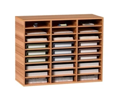Koduva Literatūros organizatorius VEVOR, 27 skyriai, MDF, baltas, 80 x 30,5 x 63 cm