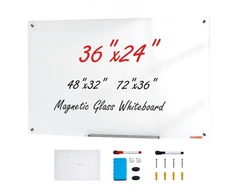 Koduva Magnetinė stiklinė rašymo lenta VEVOR, 900 x 600 mm, balta