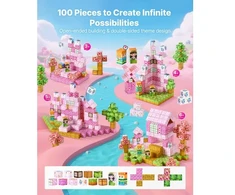 Koduva Magnetiniai konstravimo blokeliai VEVOR, princesės pilies rinkinys, 100 vnt., nuo 3 metų