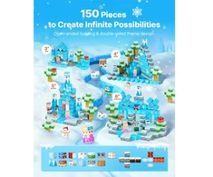 Koduva Magnetinių kaladėlių rinkinys VEVOR Glacier Castle Set, 150 vnt., nuo 3 metų