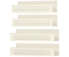 Songmics Magnetinių prieskonių lentynėlių rinkinys, 4 dalių, metalinis, kreminės baltos spalvos