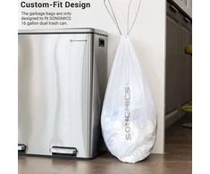 Songmics Maišeliai šiukšlėms su užtraukiama juosta, 30 l, 45 vnt., balti, HDPE, 52 x 74 cm