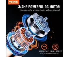 Koduva Maisto atliekų smulkintuvas VEVOR JW-V50, 0,56 kW, 3930 RPM