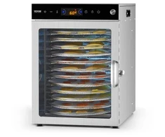 Koduva Maisto džiovyklė VEVOR H12-CX001, 12 nerūdijančiojo plieno padėklų, 800 W, 45,5 l