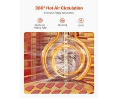 Koduva Maisto džiovyklė VEVOR H12-CX001, 12 nerūdijančiojo plieno padėklų, 800 W, 45,5 l