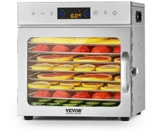 VEVOR Maisto džiovyklė H8-C001, 8 nerūdijančiojo plieno padėklai, 400 W, 13,2 l