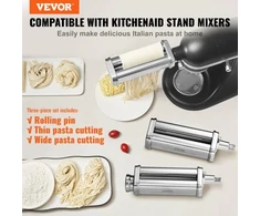 VEVOR Makaronų volo priedas KitchenAid plakikliui, nerūdijantis plienas, 3 vnt.