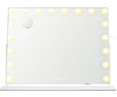 Koduva Makiažo veidrodis su LED apšvietimu, 3 šviesos spalvos, baltas, 12 x 90 x 65 cm
