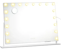 Koduva Makiažo veidrodis su LED apšvietimu, 3 šviesos spalvos, baltas, 12 x 90 x 65 cm
