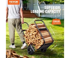 Koduva Malkų vežimėlis VEVOR FC1359-SYT, plienas, juodas, 67 x 52 x 110 cm