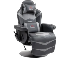 Koduva Masažinė gaming kėdė su atlošiama atkalte ir pakoju, pilka, iki 120 kg