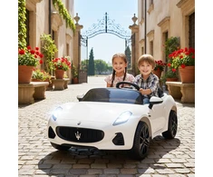 Koduva Maserati elektrinis vaikiškas automobilis, 2 vietų, 12V, baltas, 120 x 72 x 50 cm