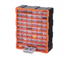 Koduva Mažų detalių organizatorius VEVOR MJ10505, 60 stalčių, PP plastikas, juoda / oranžinė, 39 x 16 x 50 cm