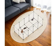 Songmics Mažų gyvūnų aptvaras iš plastiko su grindų plokštėmis, baltas, 145 x 72 x 57 cm