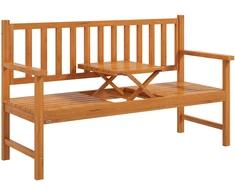 Koduva Medinė sodo su išlankstomu staliuku, šviesiai ruda, 153 x 56 x 91 cm