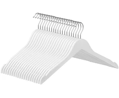 Koduva Medinės drabužių pakabos, 20 vnt., baltos, klevo mediena, 44 x 1,2 x 23,5 cm