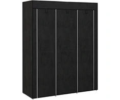 Koduva Medžiaginė spinta, juoda, 125 x 43 x 162,5 cm