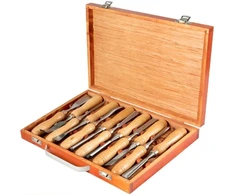 Koduva Medžio tekinimo kaltų rinkinys VEVOR, 12 vnt., HSS, 190 mm