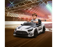 Aosom Mercedes-AMG elektrinis vaikų automobilis, baltas, 12 V, 115 x 66 x 44 cm