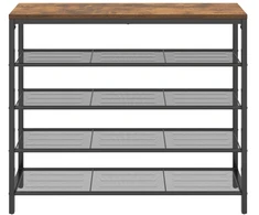 Koduva Metalinė batų lentyna su 4 tinklelio lentynomis ir viršutine lentyna, 100 x 30 x 92,5 cm