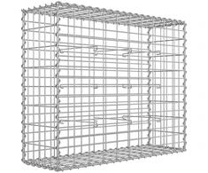 Koduva Metalinė gabionų krepšio tvora iš cinkuoto plieno, 100 x 80 x 30 cm, pilka/sidabrinė