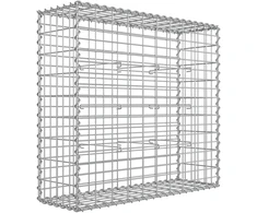 Koduva Metalinė gabionų tvora iš cinkuoto plieno, 100 x 90 x 30 cm, sidabrinė