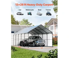VEVOR Metalinė stoginė automobiliui, 4 x 8 x 3,15 m