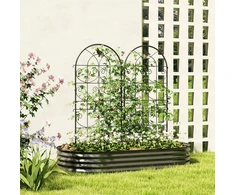 Koduva Metalinės augalų atramos 2 vnt. rinkinys, juodos, 50 x 120 cm