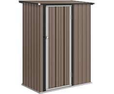 Koduva Metalinis sodo sandėliukas su šlaitiniu stogu, rudas, 142 x 86 x 177/189 cm