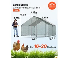 Koduva Metalinis vištidės aptvaras VEVOR, 3 x 3 x 2 m, su PE danga