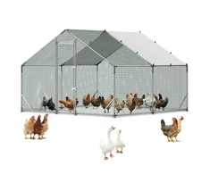 Koduva Metalinis vištidės aptvaras VEVOR, 3 x 3 x 2 m, su PE danga