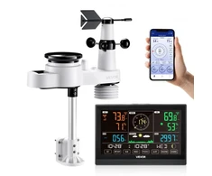 Koduva Meteorologinė stotis VEVOR 5-in-1 Wi‑Fi, 190,5 mm VA ekranas, su belaidžiu lauko jutikliu