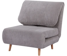 Koduva Miegamas krėslas 2-in-1, iki 200 kg, reguliuojamas atlošas, kordurovo išvaizda, šviesiai pilkas, 82 x 89 x 83 cm