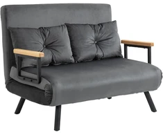 Fotelis Koduva Miegamasis 2 vietų sofa-lova, tamsiai pilka, aksomo išvaizdos audinys, 102 x 73 x 81 cm