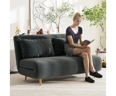 Koduva Miegamasis sofa, svečių lova, 3 padėčių reguliuojama atlošo dalis, kordoninis audinys, iki 120 kg, 141 x 90 x 81 cm, tamsiai pilka