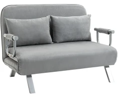 Koduva Miegamoji sofa, dvivietė sofa, svečių lova, šviesiai pilka, 2 pagalvėlės